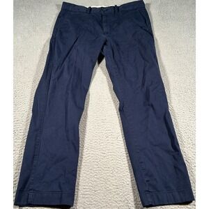 J Crew Chino Pants Men Size 34x28 Navy Blue‎ Straight Preppy Everyday Golf